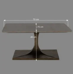 Wohnen Wohnzimmertisch mit hellgrauer Marmorplatte - Cimbaly