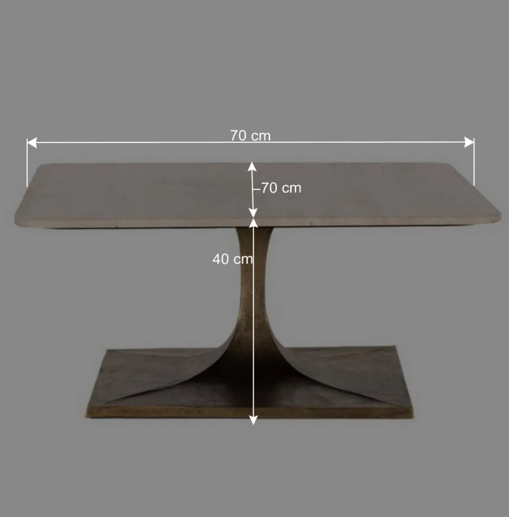 Wohnen Wohnzimmertisch mit hellgrauer Marmorplatte - Cimbaly