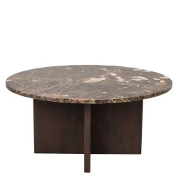 Wohnen Wohnzimmertisch mit Marmorplatte in Braun - Farizio