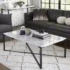 Wohnen Wohnzimmertisch mit Marmorplatte Weiß Grau - Ignacios