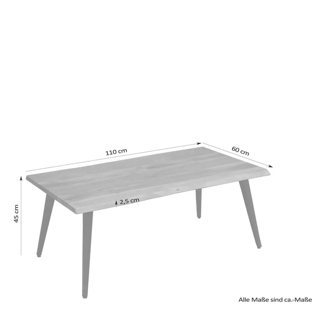 Wohnen Loft Möbel|Industrial Möbel*Wohnzimmertisch mit Natur-Baumkante - Filmau