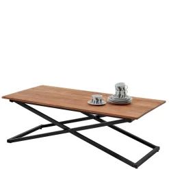 Wohnen Schwarze Möbel|Naturholzmöbel*Wohnzimmertisch mit zwei Tabletts - Mailiona