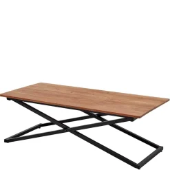 Wohnen Schwarze Möbel|Naturholzmöbel*Wohnzimmertisch mit zwei Tabletts - Mailiona