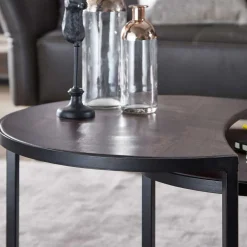 Wohnen Telefontische*Wohnzimmertisch Zweisatz in Dunkelbraun - Lucan (zweiteilig)