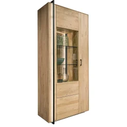 Wohnen Wohnzimmervitrine aus Asteiche Massivholz - Clenza