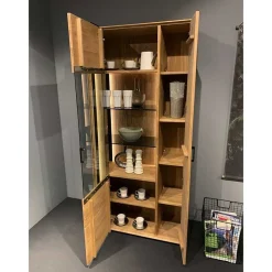 Wohnen Wohnzimmervitrine aus Asteiche Massivholz - Clenza