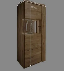 Wohnen Vitrinen|Wohnzimmer-Vitrinen*Wohnzimmervitrine aus geöltem Massivholz - Slaraduva