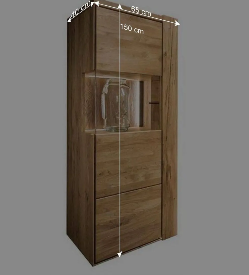 Wohnen Vitrinen|Wohnzimmer-Vitrinen*Wohnzimmervitrine aus geöltem Massivholz - Slaraduva
