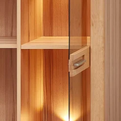 Wohnen Wohnzimmervitrine aus Kernbuche mit LED - Amyonta