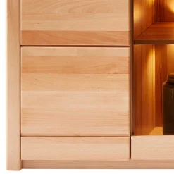 Wohnen Wohnzimmervitrine aus Kernbuche mit LED - Amyonta