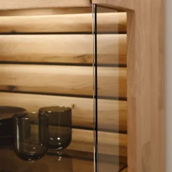 Wohnen Wohnzimmervitrine in Asteiche Hell - Azzurian