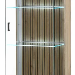 Wohnen Vitrinen|Wohnzimmer-Vitrinen*Wohnzimmer-Vitrine in Weiß und Wildeiche - Nenaloro