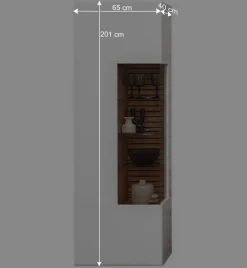 Wohnen Vitrinen|Wohnzimmer-Vitrinen*Wohnzimmervitrine in Weiß und Wildeiche NB - Niam