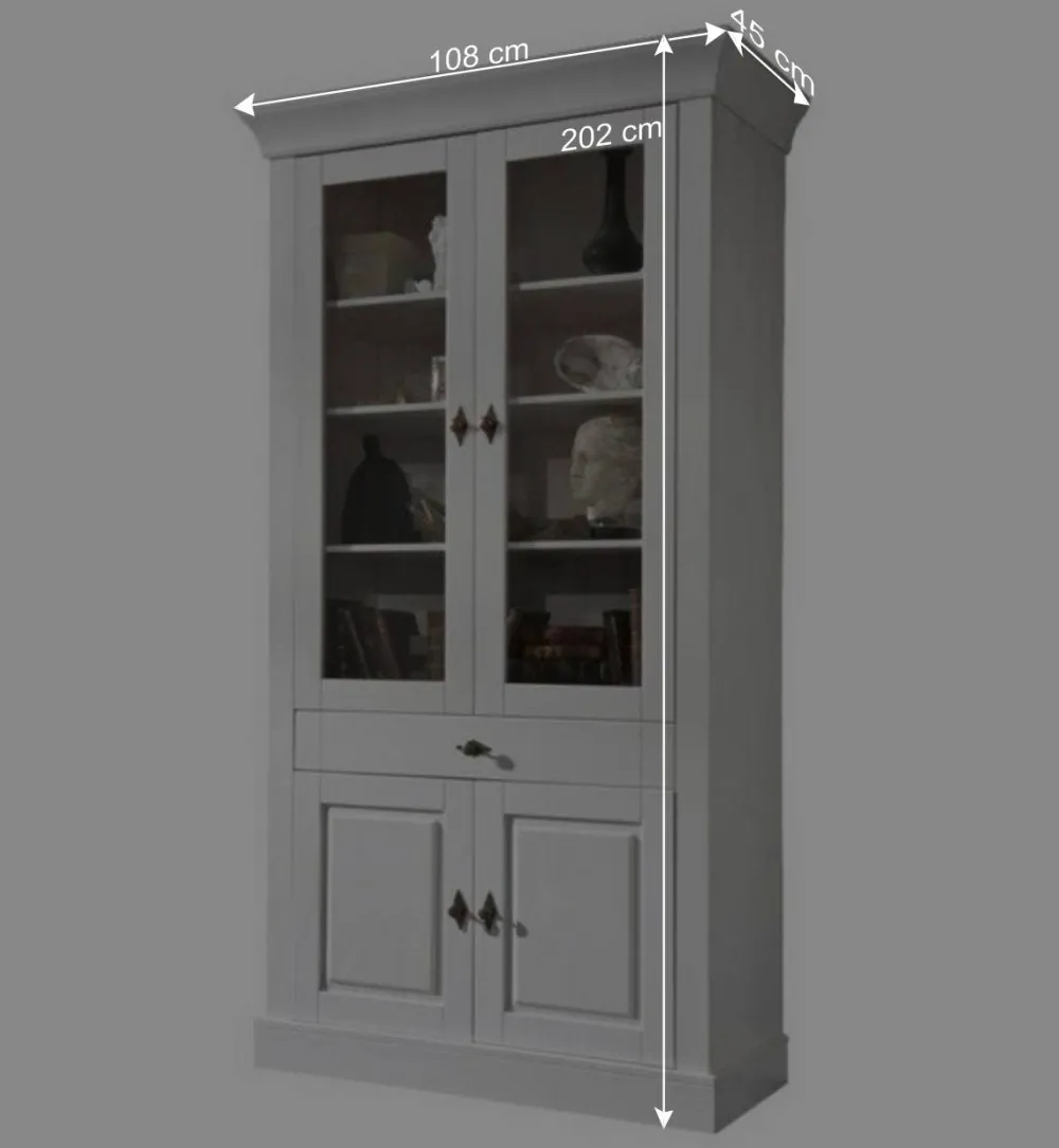 Wohnen Wohnzimmervitrine Satumare in Weiß