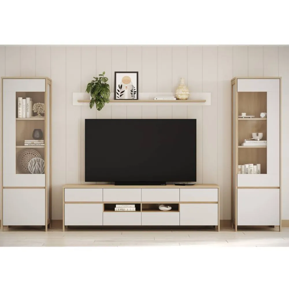 Wohnen Wohnzimmer-Wohnwand Set - Ovidio (vierteilig)