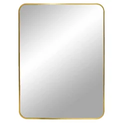 Wohnen 50x70 Abgerundeter Spiegel in Messingfarben - Volpedo