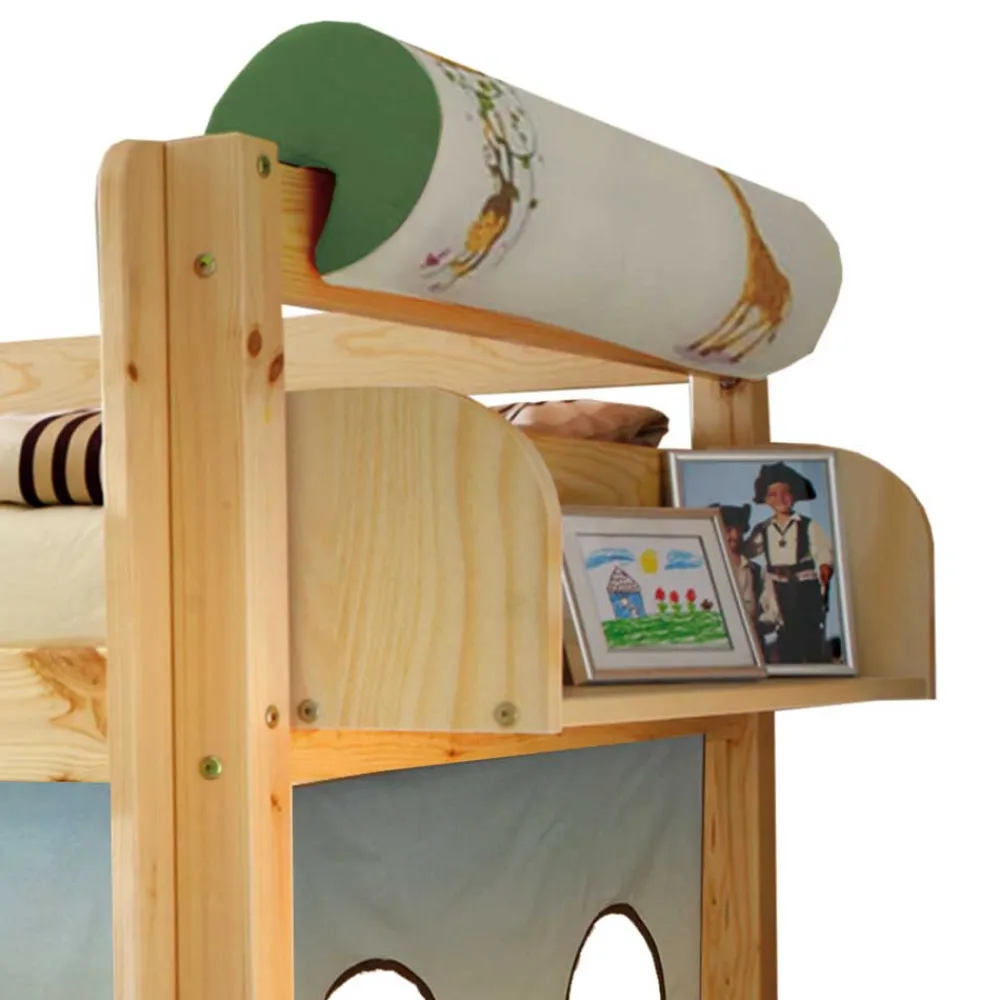 Wohnen Kindermöbel|Kinderbetten*90x200 Afrika Tiere Hochbett mit Nackenrolle - Fakt