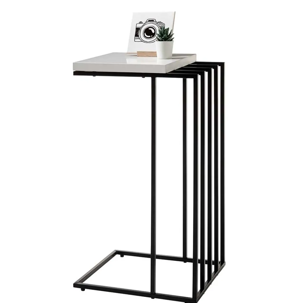 Wohnen Telefontische*40x35 Anstelltisch in Weiß Schwarz - Hortenza