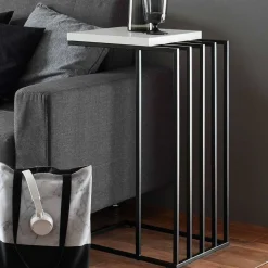 Wohnen Telefontische*40x35 Anstelltisch in Weiß Schwarz - Hortenza