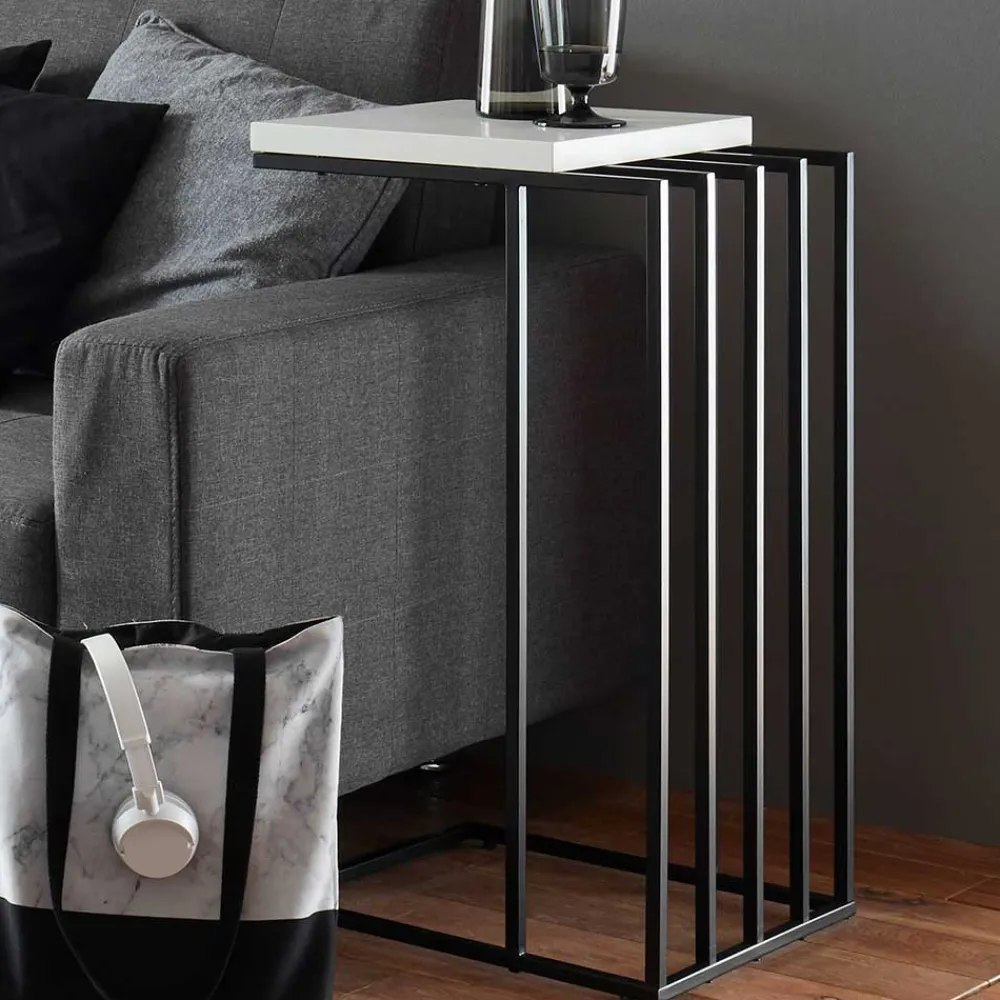 Wohnen Telefontische*40x35 Anstelltisch in Weiß Schwarz - Hortenza