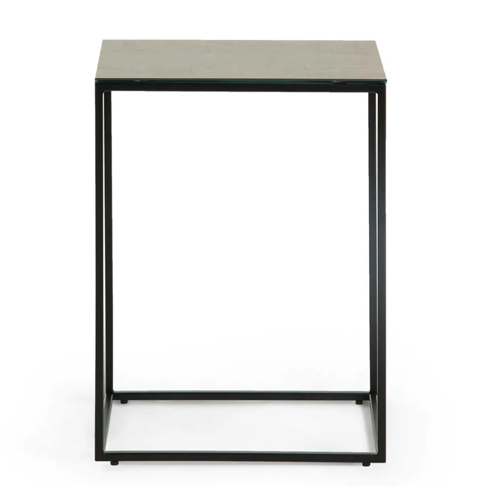 Wohnen 45x30 Beistelltisch mit Keramikplatte in Braun - Opium