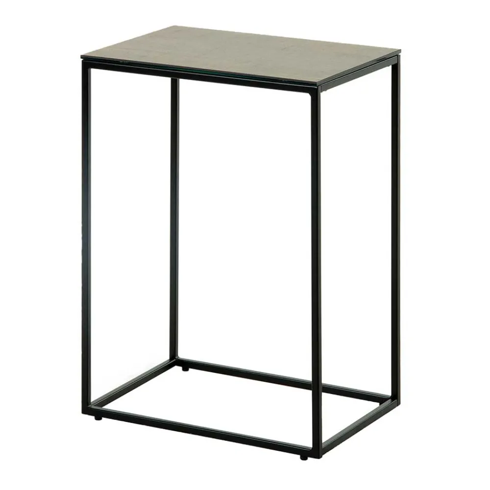 Wohnen 45x30 Beistelltisch mit Keramikplatte in Braun - Opium