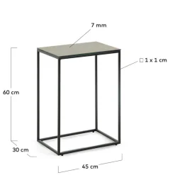 Wohnen 45x30 Beistelltisch mit Keramikplatte in Braun - Opium