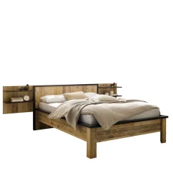 Wohnen Betten|Betten*140x200 Bett & Nachttisch Paneele - Naiavio (dreiteilig)