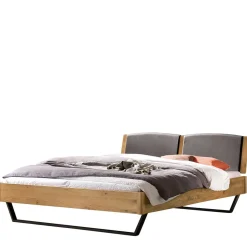 Wohnen Graue Möbel|Naturholzmöbel*140x200 Bett aus Wildeiche mit Kufen - Maria