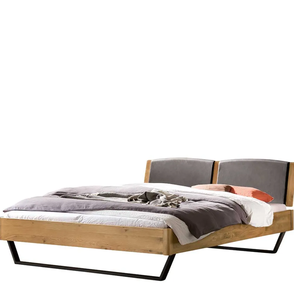 Wohnen Graue Möbel|Naturholzmöbel*140x200 Bett aus Wildeiche mit Kufen - Maria