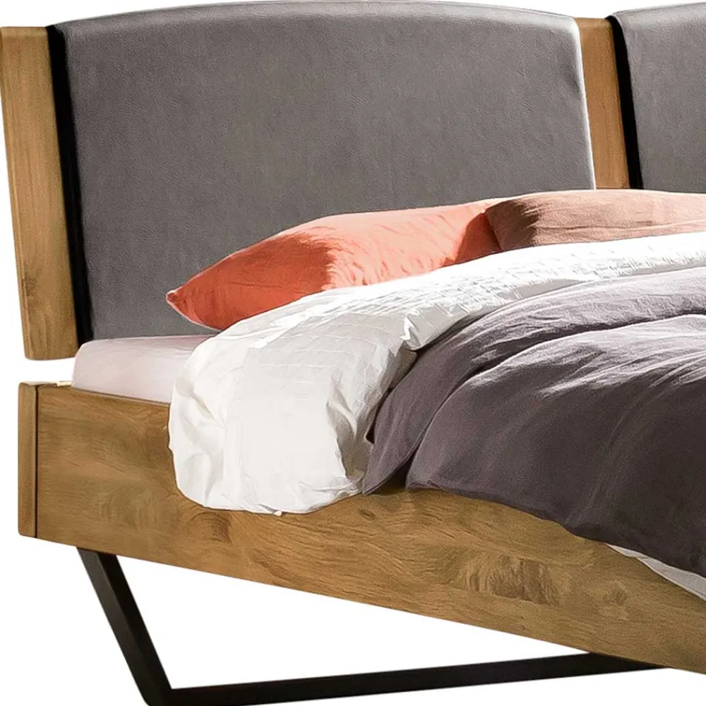 Wohnen Graue Möbel|Naturholzmöbel*140x200 Bett aus Wildeiche mit Kufen - Maria