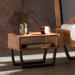 Wohnen Graue Möbel|Naturholzmöbel*140x200 Bett aus Wildeiche mit Kufen - Maria