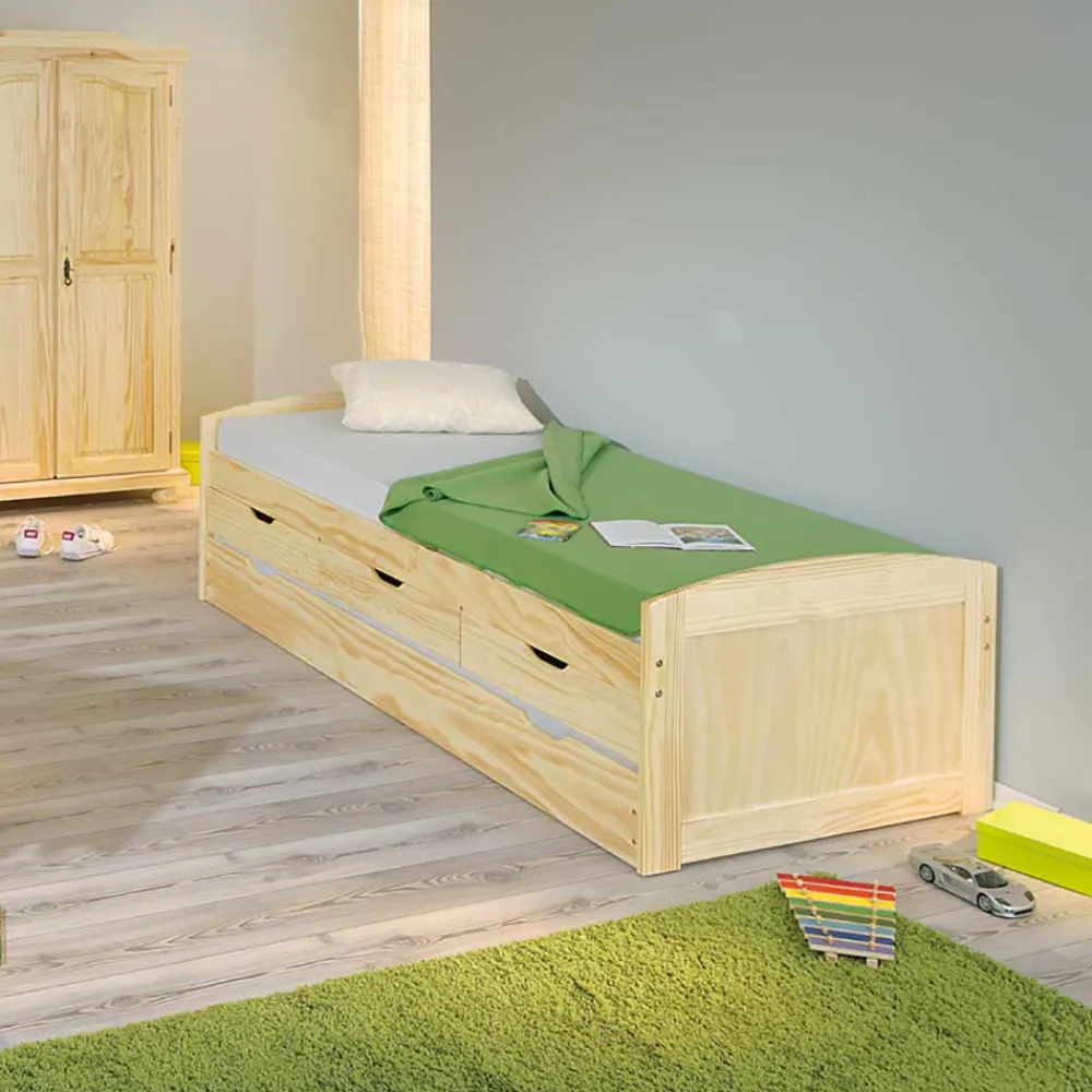 Wohnen 90x200 Bett mit Ausziehbett & Schubladen - Alejandro