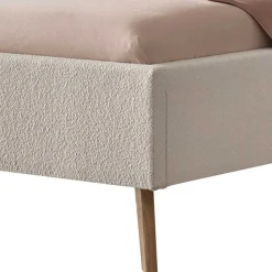 Wohnen Skandinavische Möbel|Weiße Möbel*140x200 Bett mit Boucle Bezug in Creme - Leya