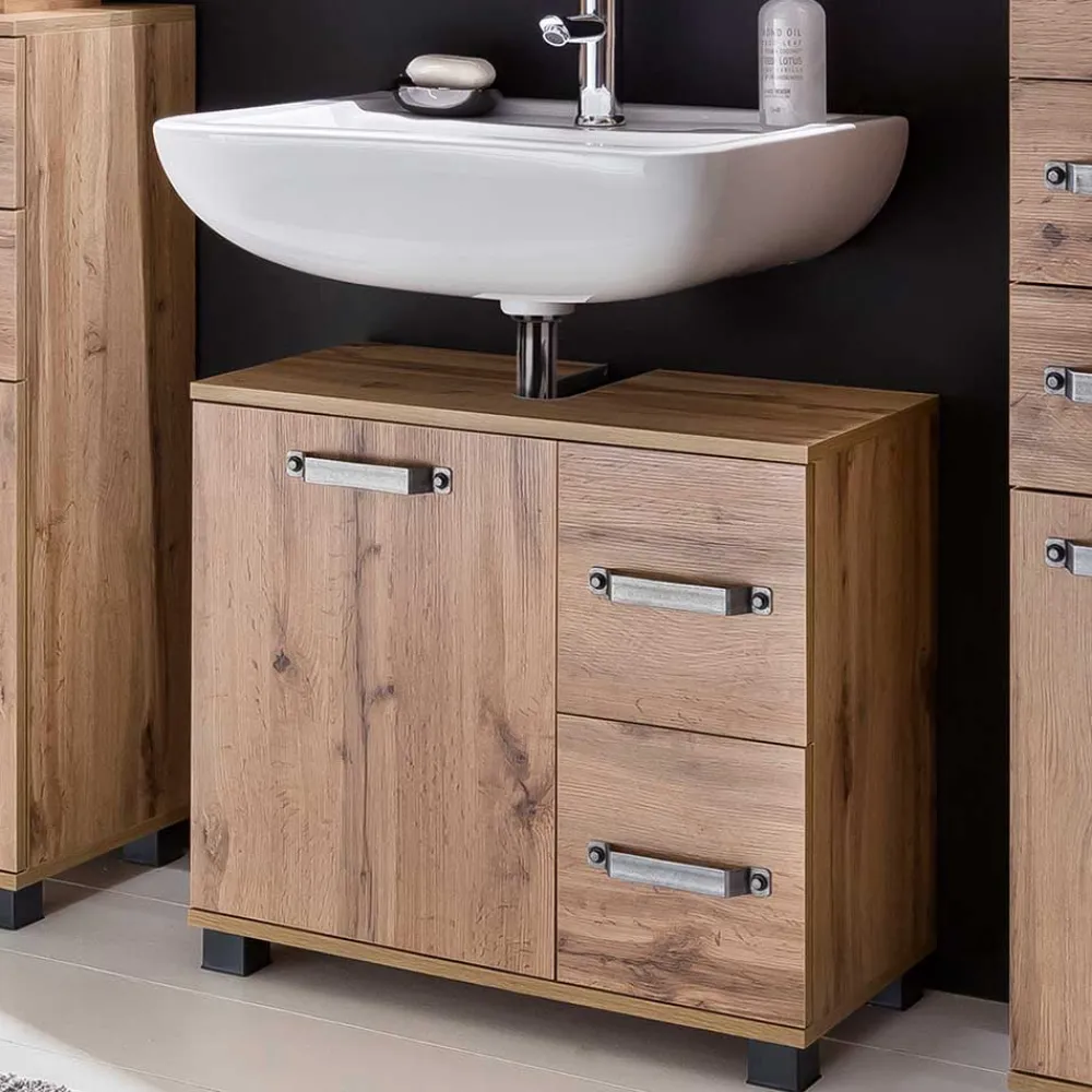 Wohnen 65x59 cm Becken-Unterschrank in Holz Optik - Iskro