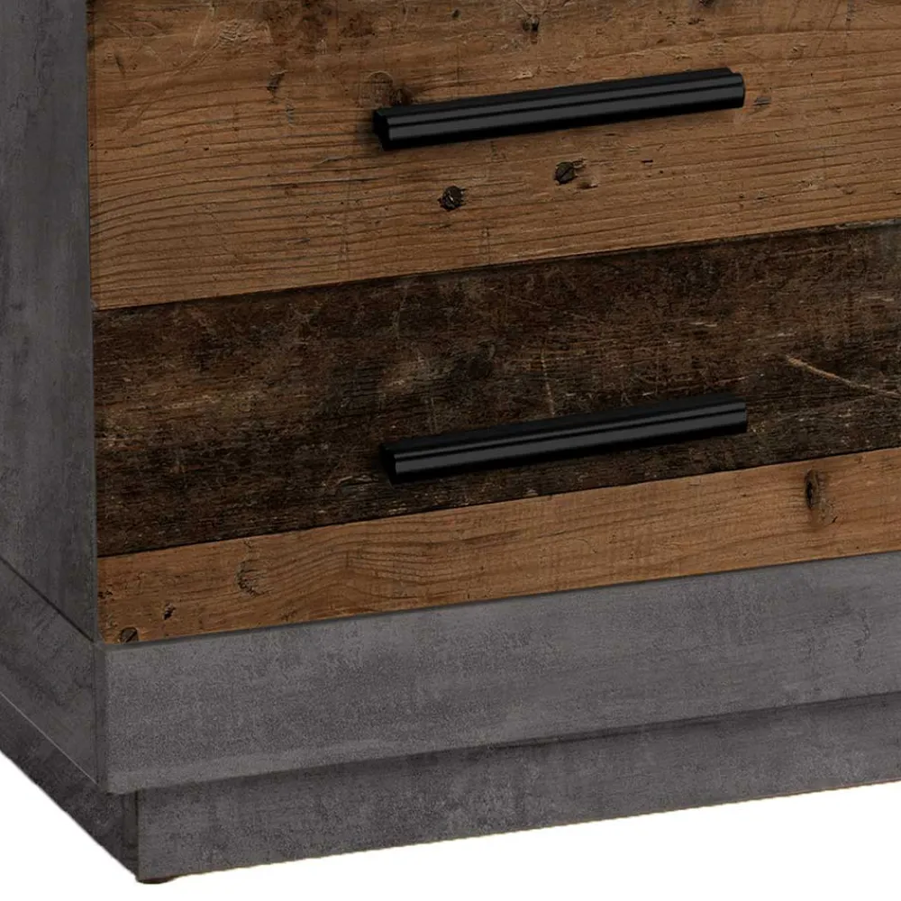 Wohnen Graue Möbel|Küchentische*80x80 cm Couchtisch in Beton Optik & Antik Holz NB - Imlory