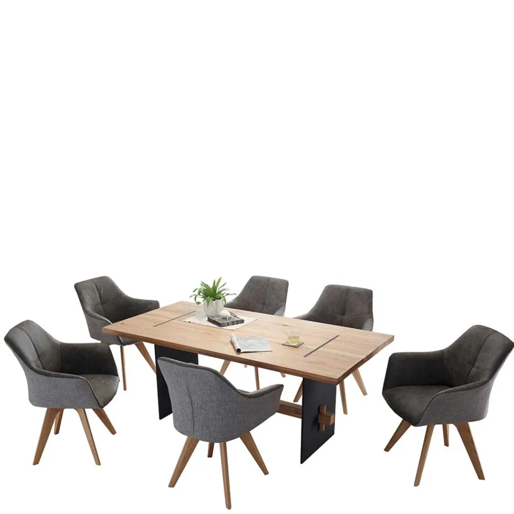 Wohnen Küchen-Essgruppen|Esszimmer Komplett*180x90 cm Esstisch & Tischsessel - Khawala (siebenteilig)