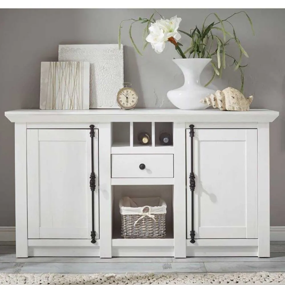 Wohnen 152x83 cm Landhaus Anrichte in Weiß - Chelles