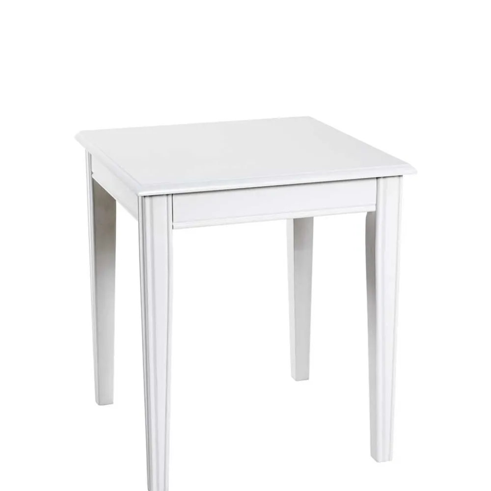 Wohnen 45x45 cm Landhaus Beistelltisch in Weiß - Leida