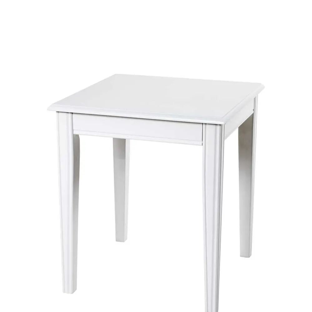 Wohnen 45x45 cm Landhaus Beistelltisch in Weiß - Leida