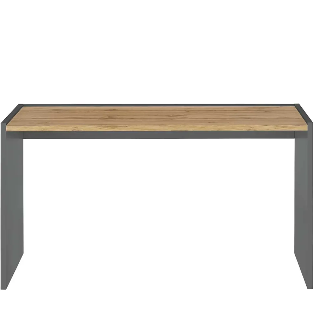 Wohnen 143x63 cm Schreibtisch in Wildeiche Optik & Anthrazit - Ahilav