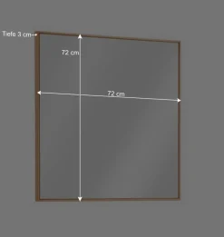 Wohnen Glasmöbel|Spiegel*72x72 cm Wandspiegel mit dünnem Rahmen - Mandrey