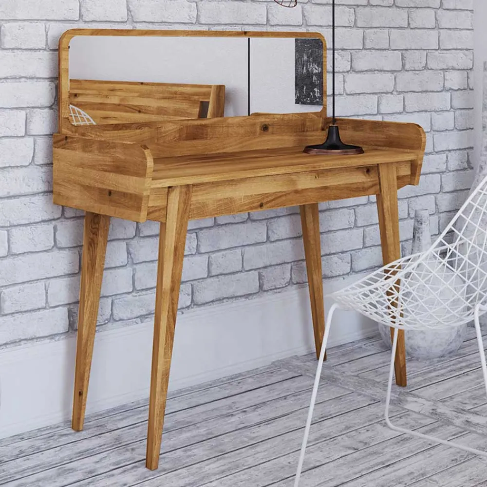 Wohnen Glasmöbel|Retro Möbel*110x45 cm Wildeiche Schminktisch mit Schublade - Hardus