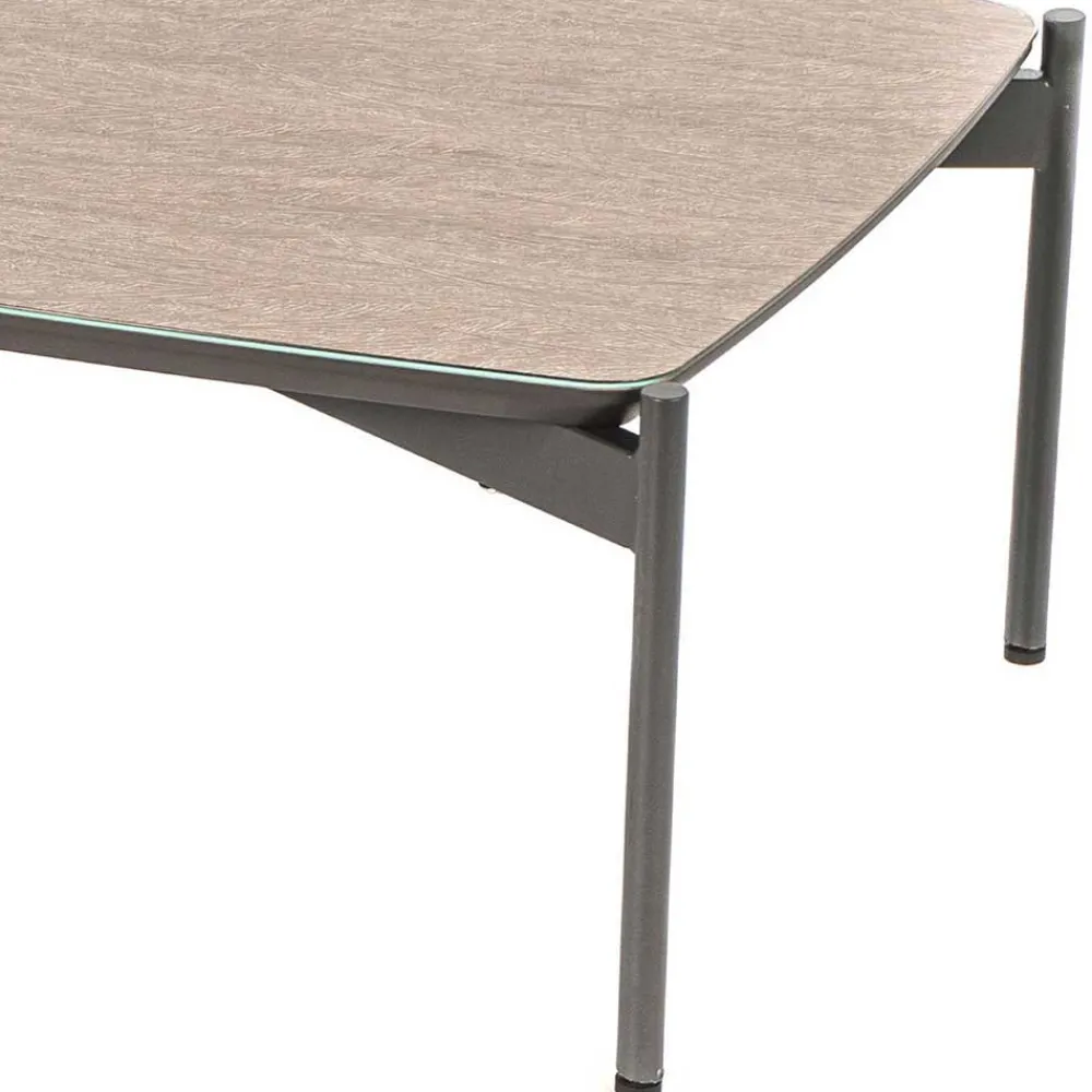 Wohnen Esszimmertische|Tische*85x50 Couchtisch mit Glas Beschichtung Taupe - Basel