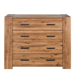 Wohnen 120x100 Eiche Kommode mit Metallgriffen - Latinossa