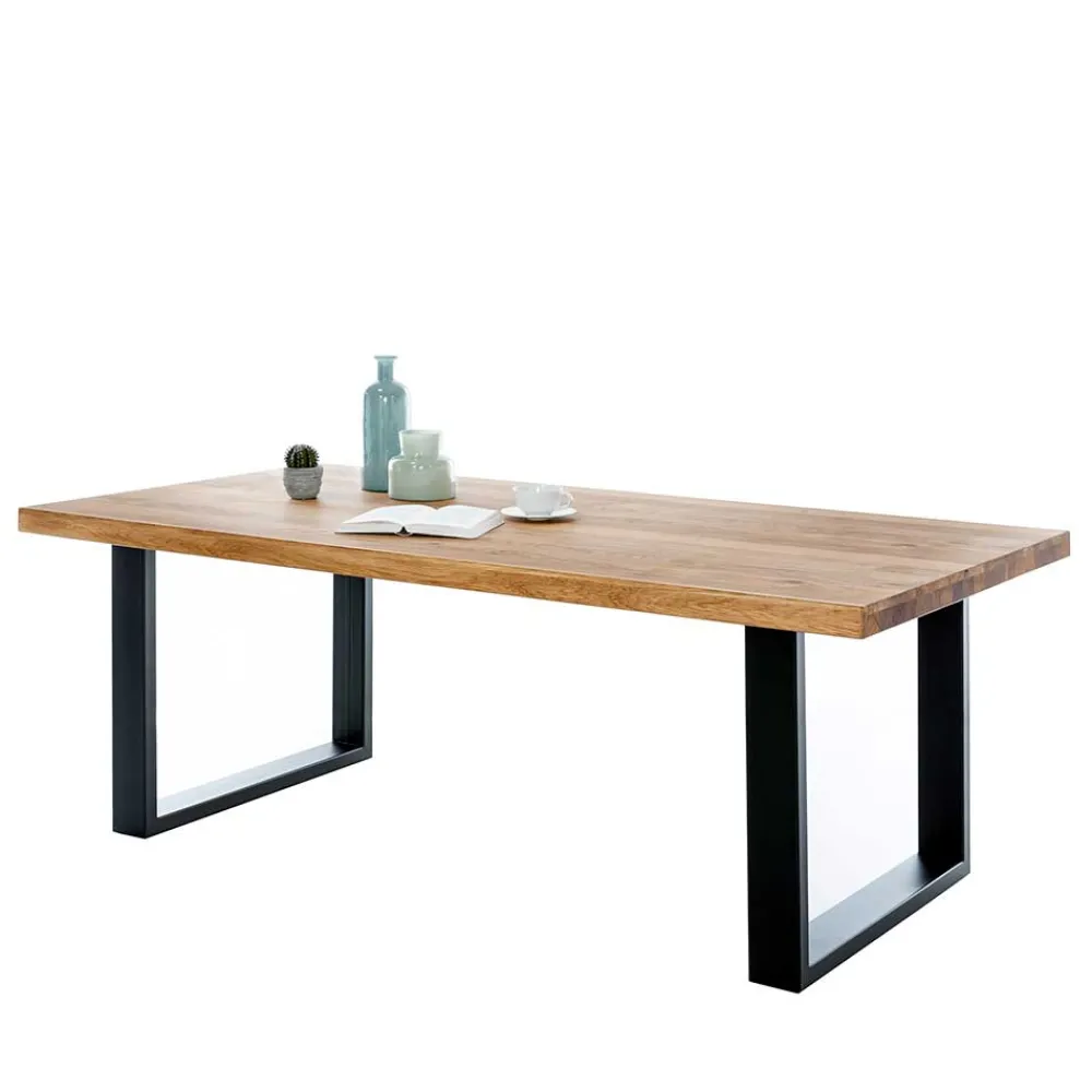 Wohnen Massivholzmöbel|Küchentische*200x100 Esszimmertisch mit U-Gestell Schwarz - Arello