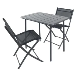 Wohnen Balkonmöbel|Terrassenmöbel*80x55 Gartentisch & Klappstühle Set - Xenata (dreiteilig)