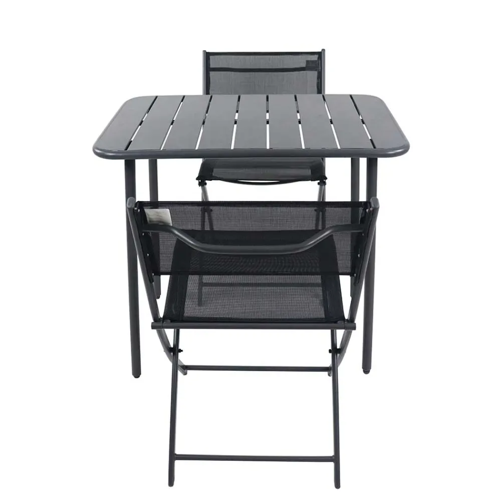 Wohnen Balkonmöbel|Terrassenmöbel*80x55 Gartentisch & Klappstühle Set - Xenata (dreiteilig)