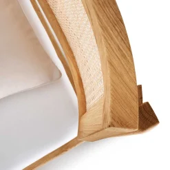 Wohnen Naturholzmöbel|Rattanmöbel*140x200 Holzbett aus Wildeiche mit Rattan - Ambrosso