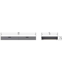 Wohnen Jugendbetten*90x200 Holzbett in Grau aus Kiefer - Firgetta